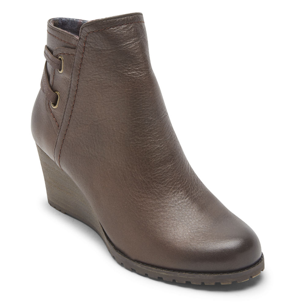 Rockport Støvler Dame Brune - Cobb Hill Lucinda Back Tie - JNPI26015